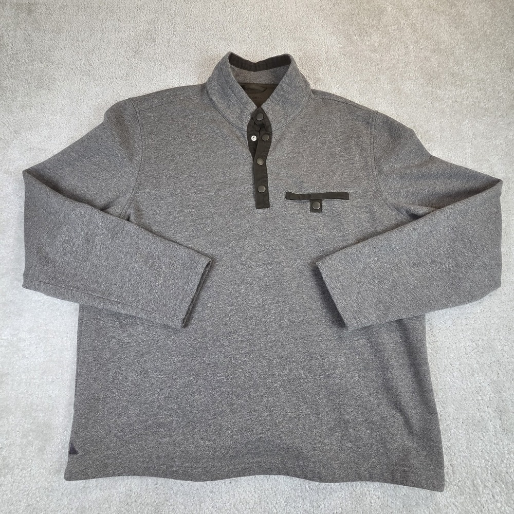 UNTUCKit Men's Parkson 1/4 Zip Pullover Size 2XL Long Sleeve Fleece‎ Golf Gray